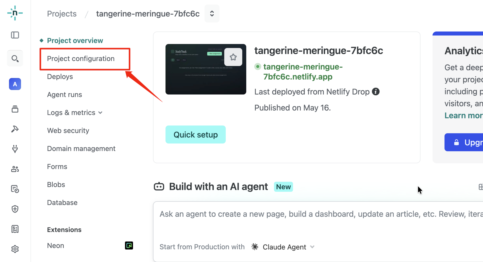 Customize Netlify name step 1