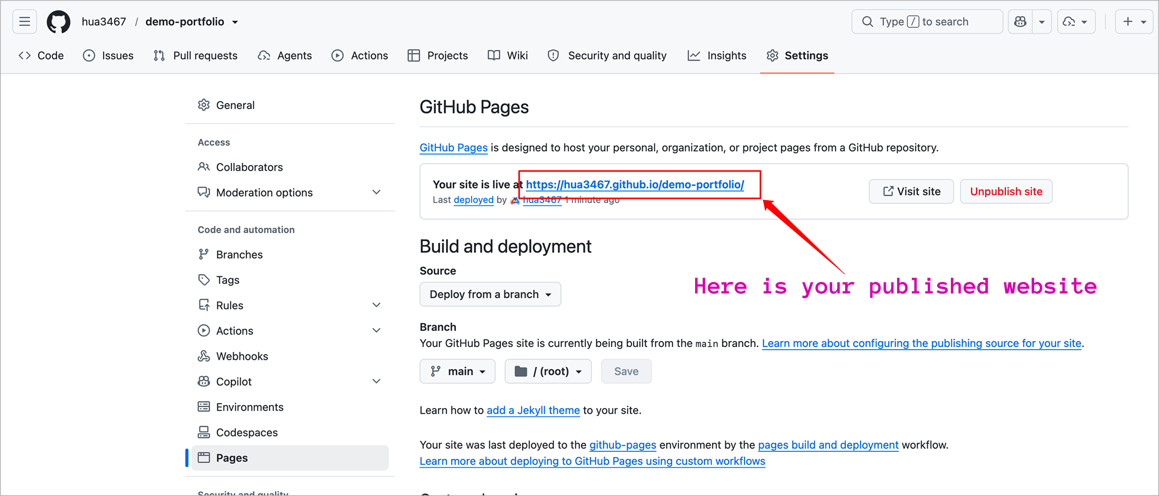 GitHub Pages - Site is live